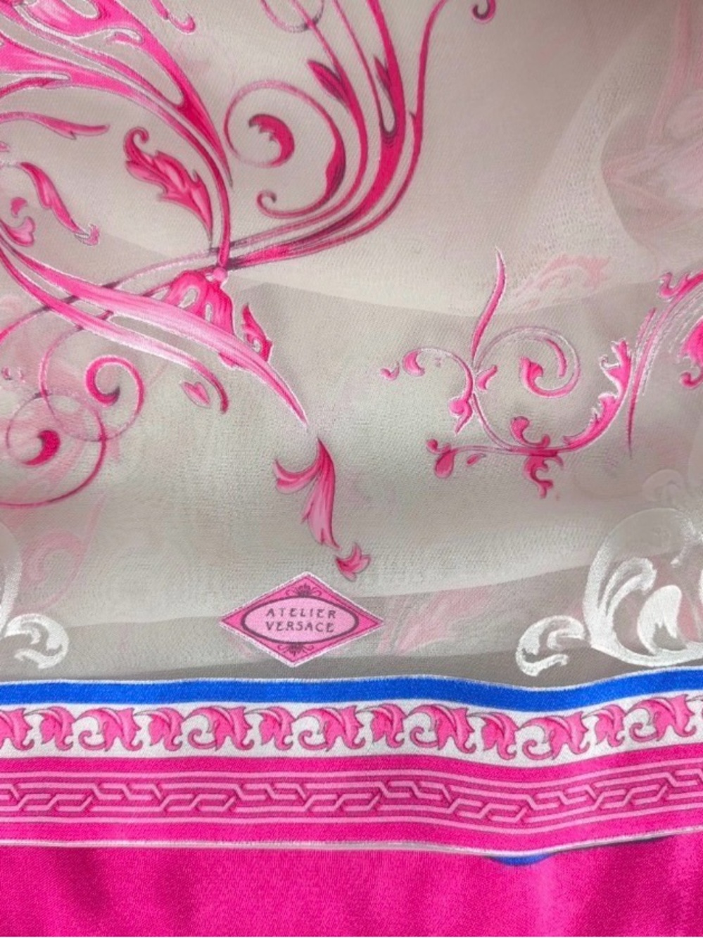 Pink Versace Silk Scarf / Shawl - Picture 4 of 8